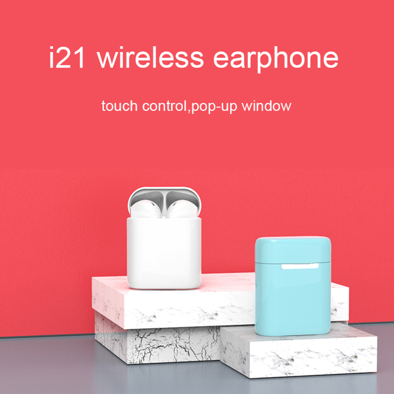 TWS Bluetooth слушалки i21 HD качество на звука с докосване